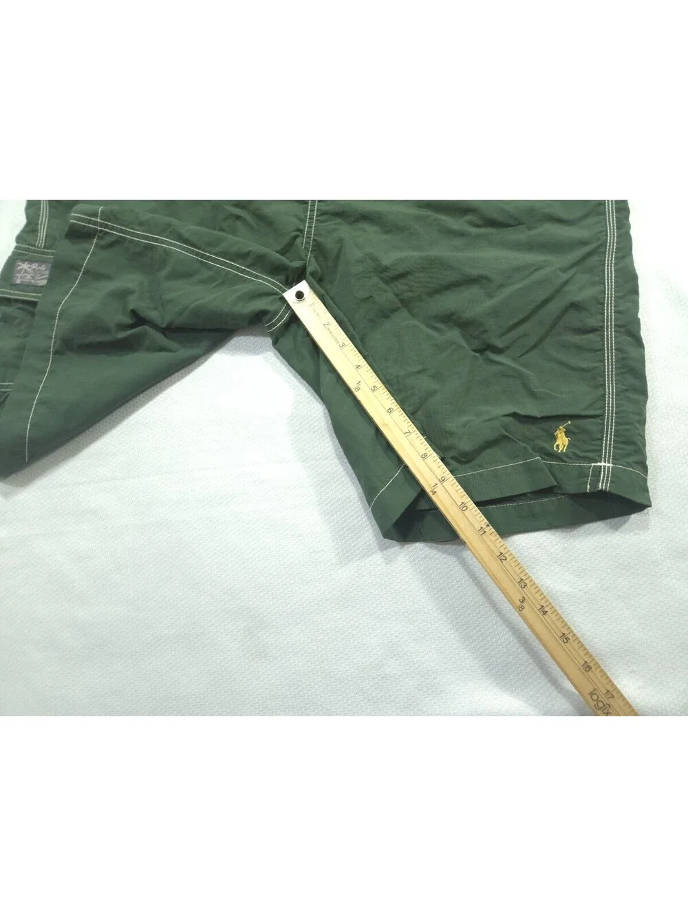 Polo Ralph Lauren Swim Trunks Mens Large Green Cargo Mesh Lined Shorts Vintage
